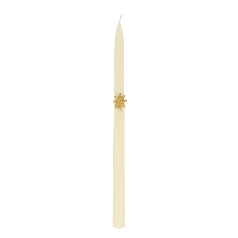 Mixed Gold Star Taper Candles (x 6)