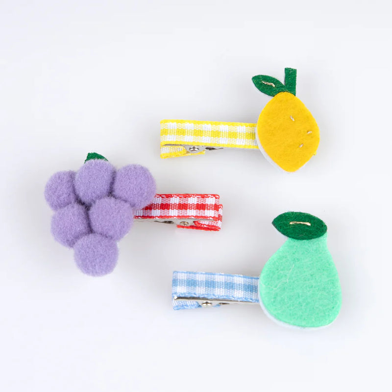 Fruit Hair Clips x6