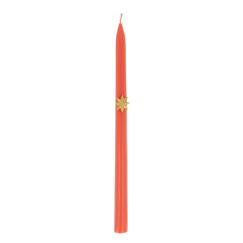 Mixed Gold Star Taper Candles (x 6)