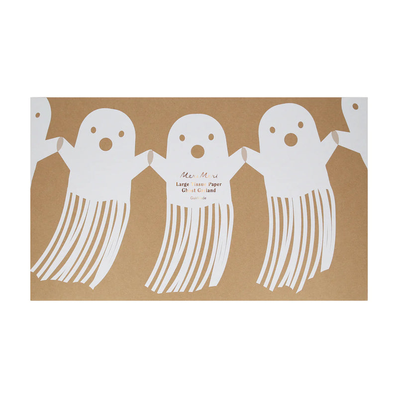 Large Tissue Paper Ghost Garland