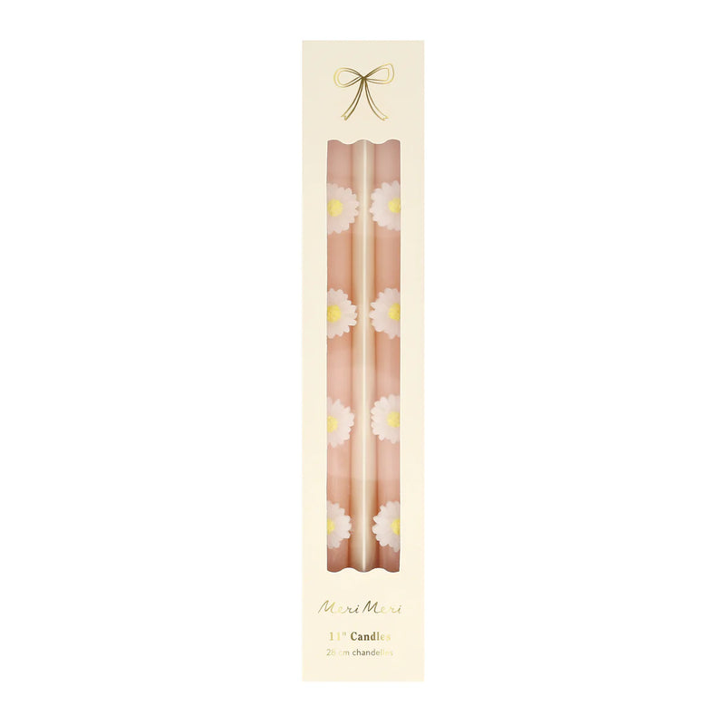 Pink Daisy Taper Candles