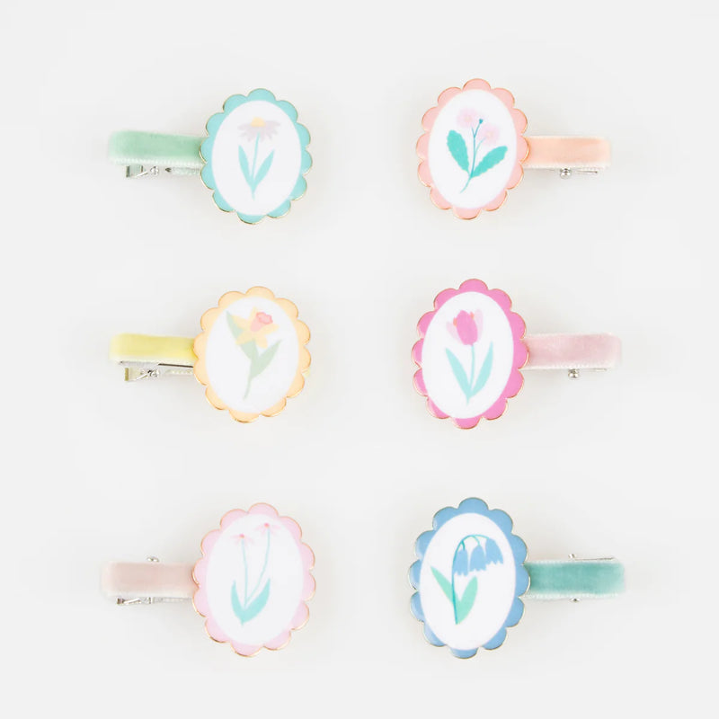 Flower Cameo Hair Clips