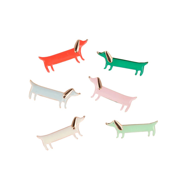 Festive Stripe Sausage Dog Crackers (x 6)