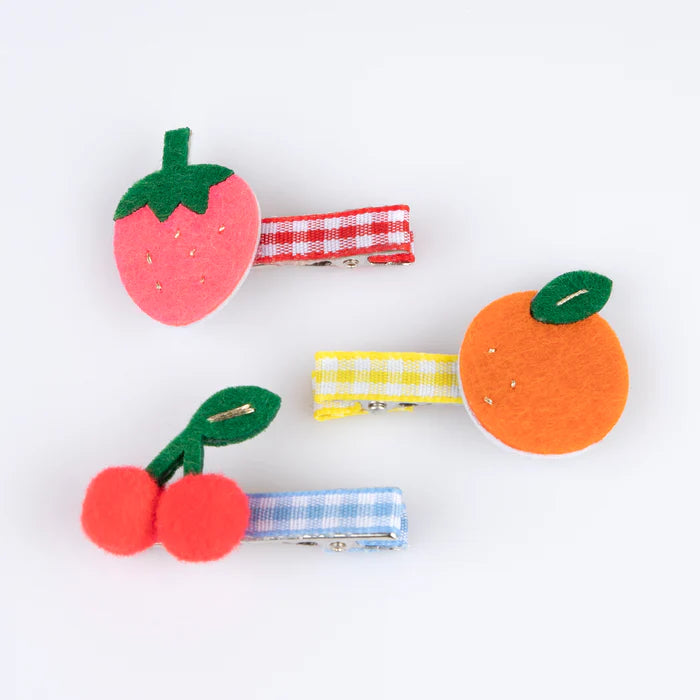 Fruit Hair Clips x6