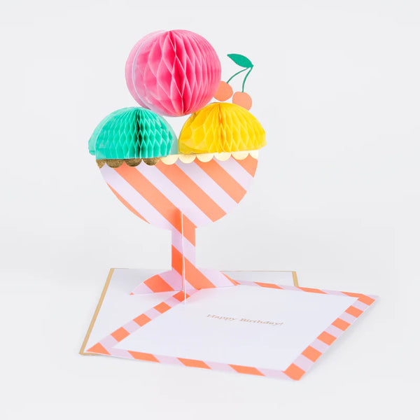 Honeycomb Ice Cream Sundae Birthday Card