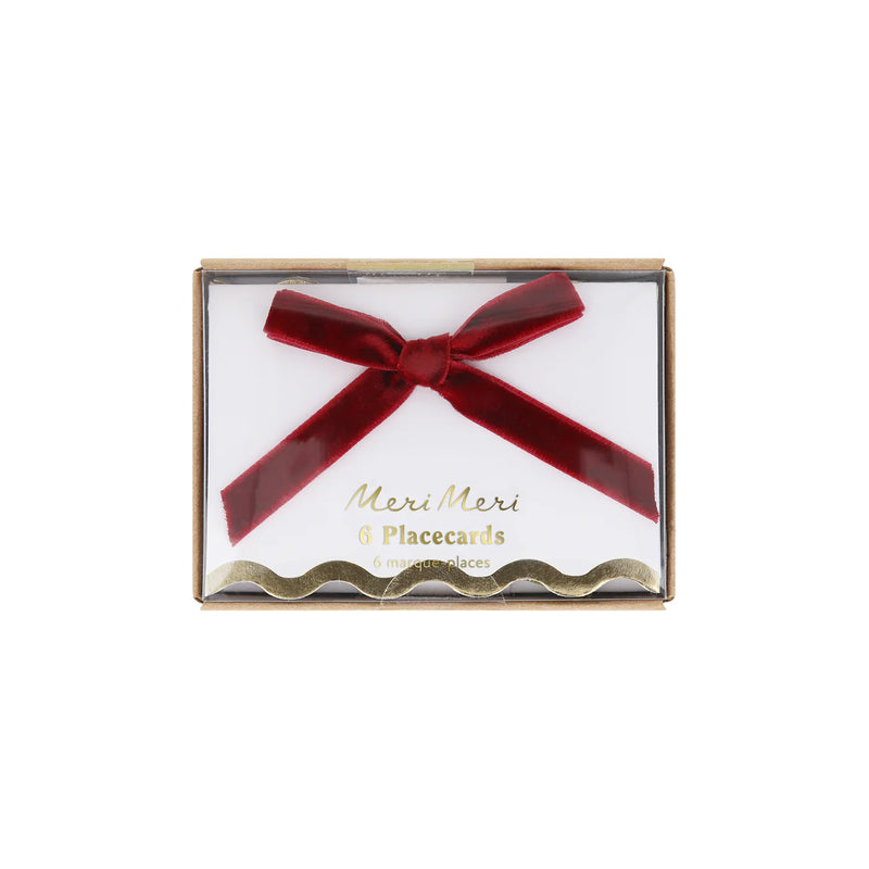 Thanksgiving Velvet Bow Placecards