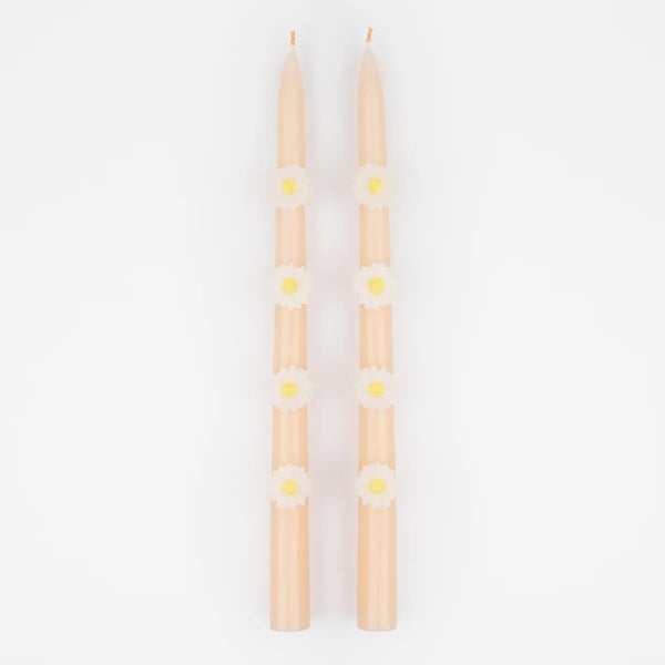 Pink Daisy Taper Candles