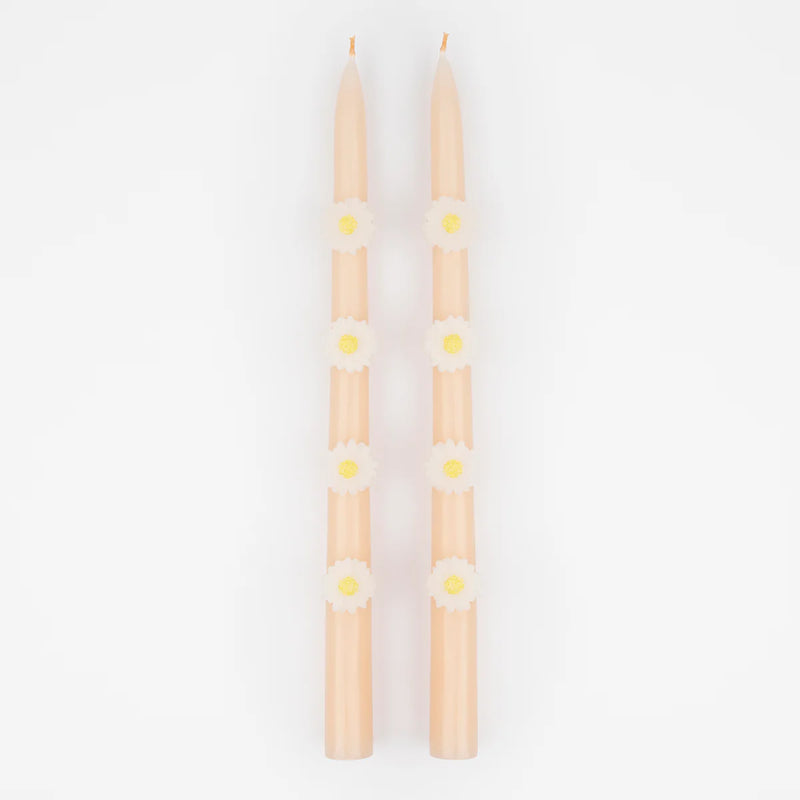 Pink Daisy Taper Candles