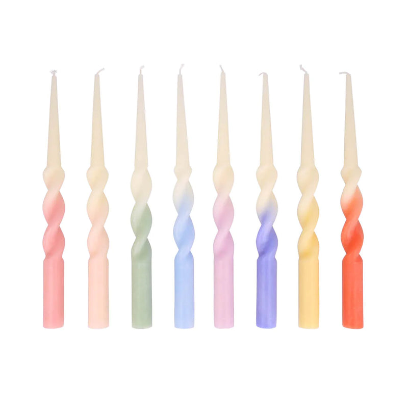 Rainbow Twisted Dipped Candles