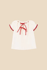 Red stripes Embroidered Dress | Red Stripes