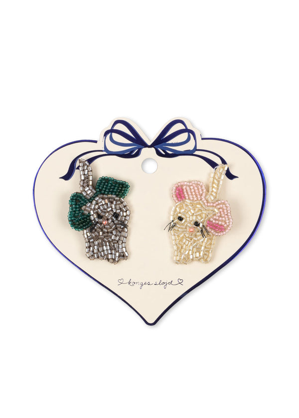 2 Pack Bow Kitty Beaded Hair | Bow Kitty