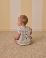 Scallop Knit Baby Set | Sage Stripe