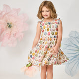 Girls Eloise Ruffle Dress | Multi Eggs