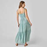 Womens Marilyn Dress | Blue Prairie Block Print