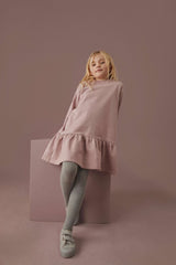 Long-sleeved Frill Dress | Berry