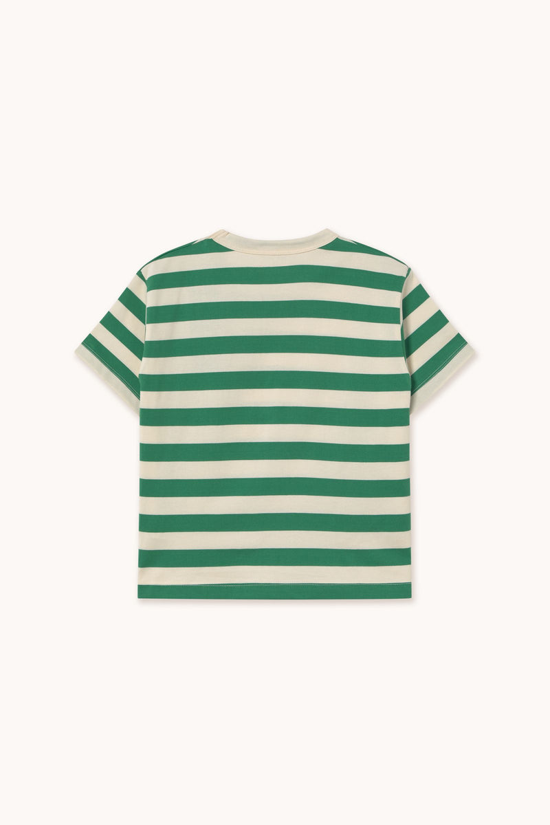 Stripes Tee | Dark emerald / light cream