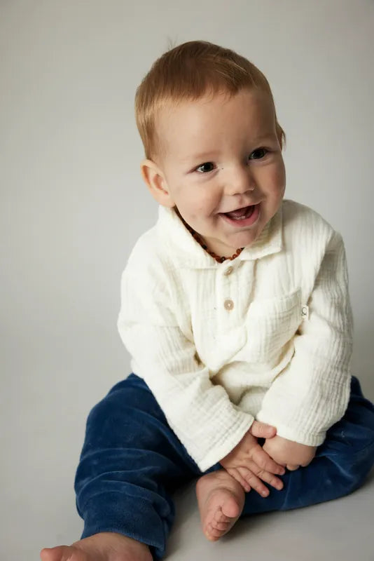 Textured Baby Shirt | Ivory