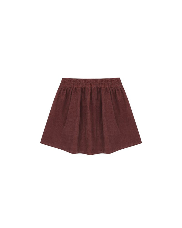 Button Front Mini Skirt | Burgundy