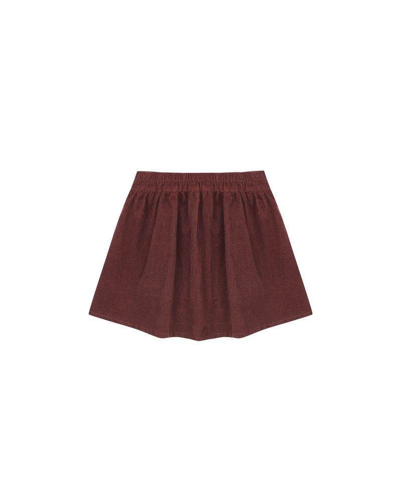 Button Front Mini Skirt | Burgundy