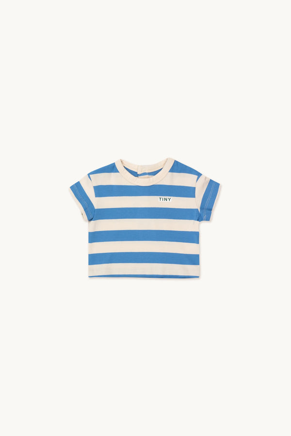 Stripes Baby Tee | Light Cream/Azure