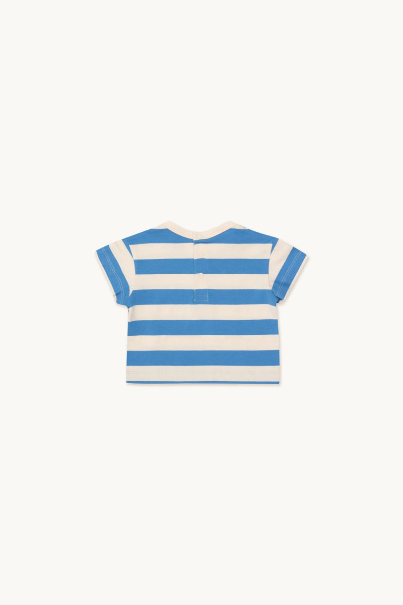 Stripes Baby Tee | Light Cream/Azure