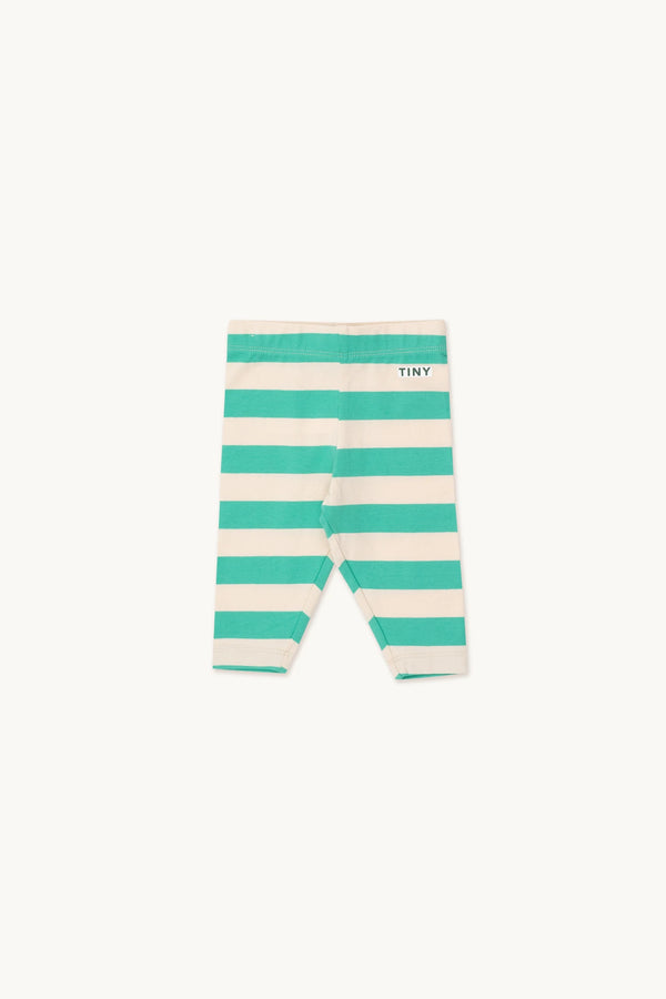 Stripes Baby Leggings | Light Cream/Emerald