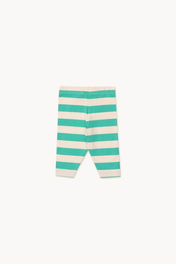Stripes Baby Leggings | Light Cream/Emerald