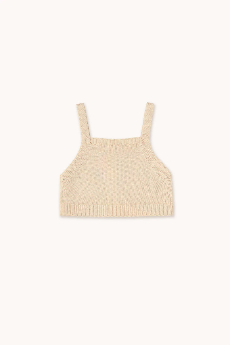 Strawberries Knitted Crop Top | Light Cream