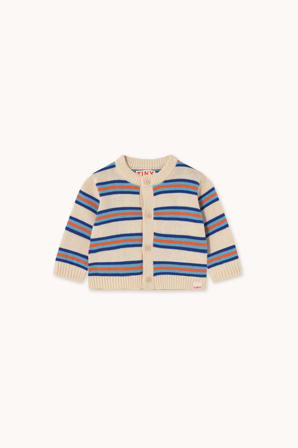 Multicolor Stripes Baby Cardigan | Light Cream