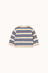 Multicolor Stripes Baby Cardigan | Light Cream