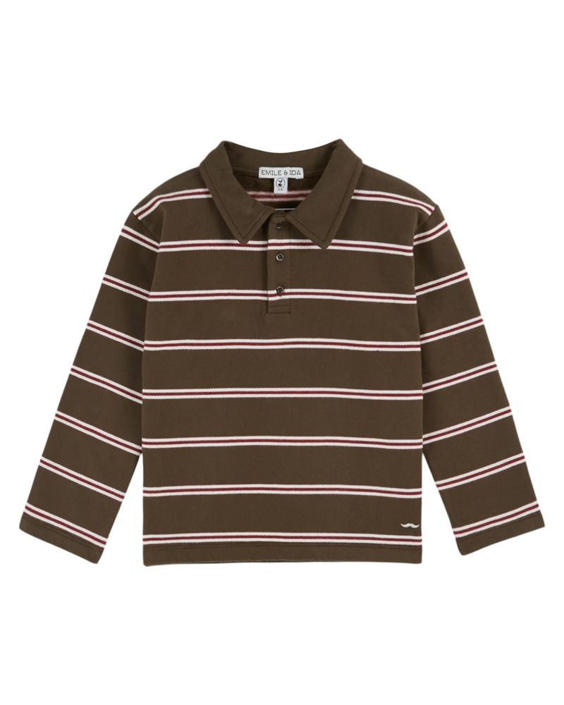 Polo Molleton Raye | Kaki