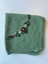 Embroidered Wrap | Green Floral