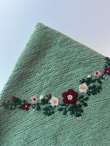 Embroidered Wrap | Green Floral