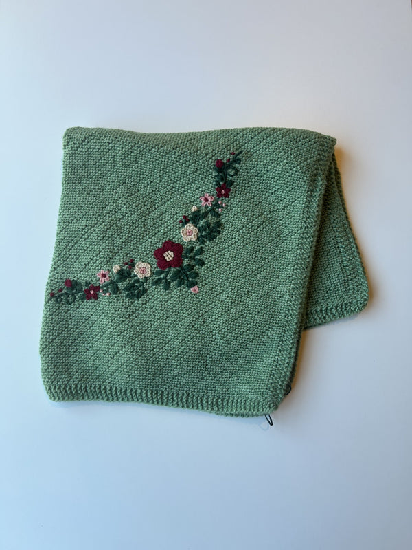 Embroidered Wrap | Green Floral