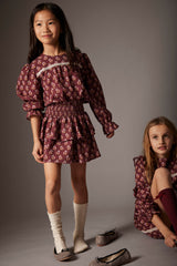 Sintrak Cotton Skirt | Burgundy Bloom