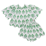 Girls Misha Scallop 2-Piece Set | Green Strawflower