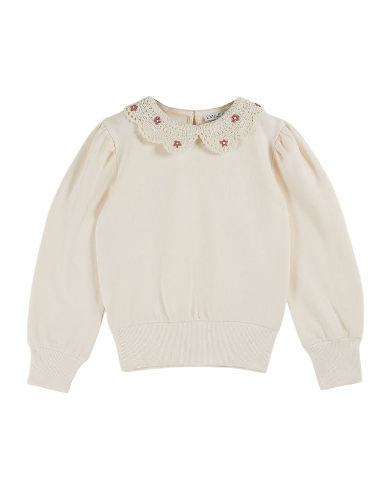 Sweat Col Crochet | Creme