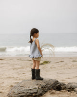 Woven Ruffle Top | Chambray