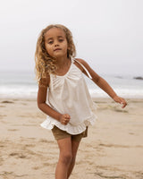 Woven Ruffle Top | White