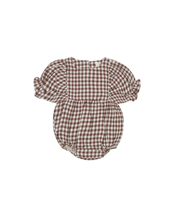 Cosette Romper | Plum Gingham