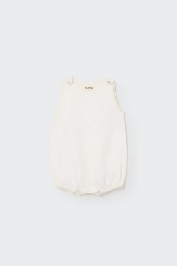Baby Linen Romper | Ivory