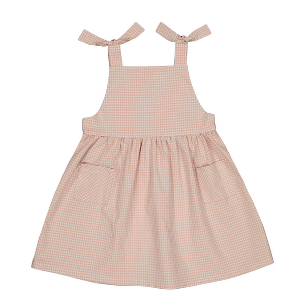 Marcelle Baby Dress | Peach Gingham