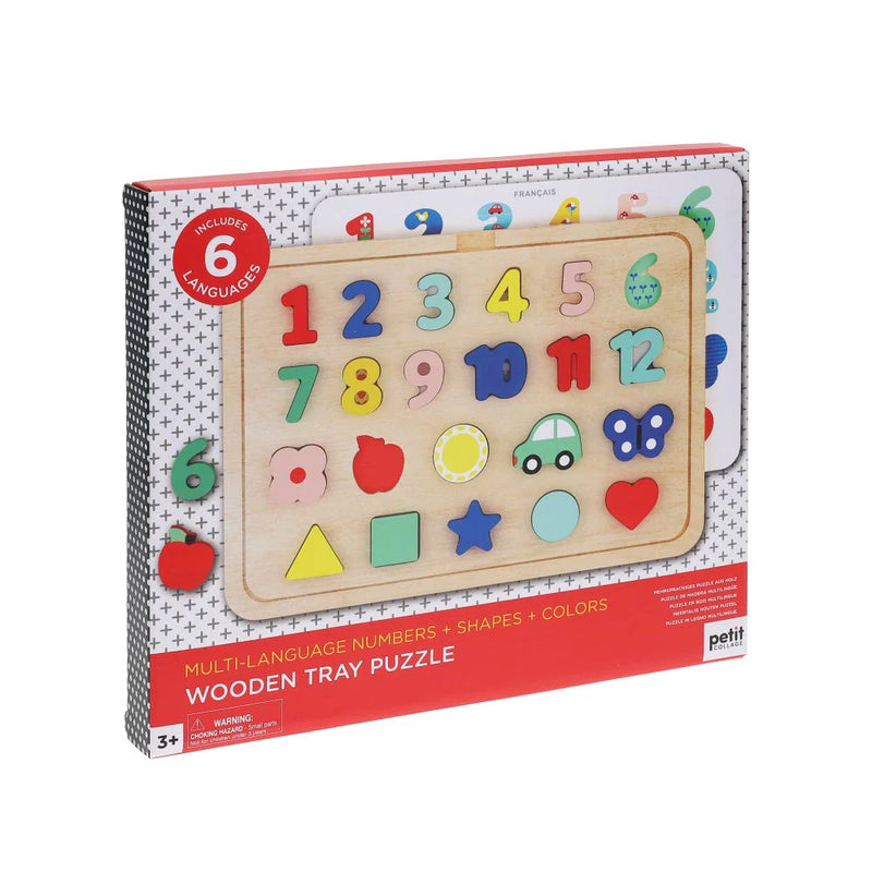 Numbers Shapes Colors Wooden Tray Puzzle