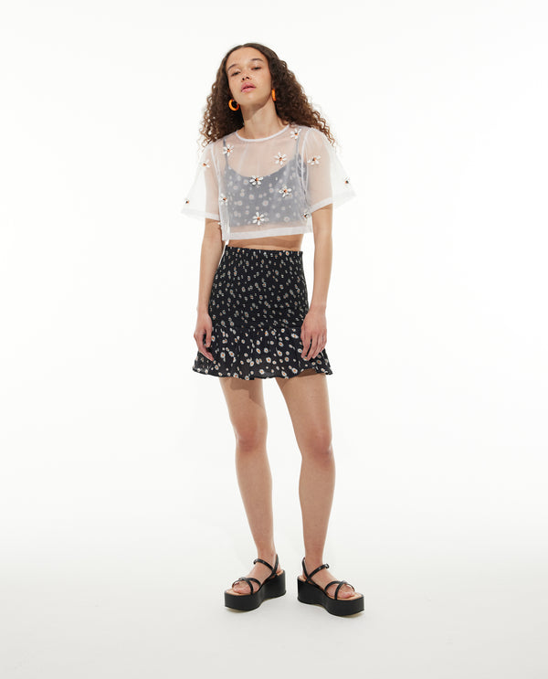 Printed Ruffle Skirt | Daisies