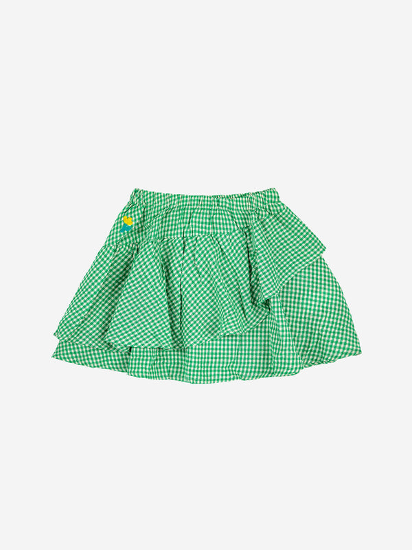 Green Vichy Ruffle Skirt