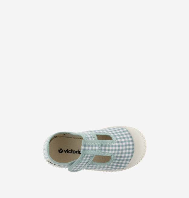 Gingham T-Strap Sneaker | Jade