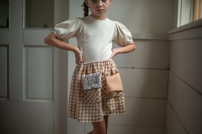 Soor Ploom Emelia Skirt | Gingham | Marigold Modern Kids