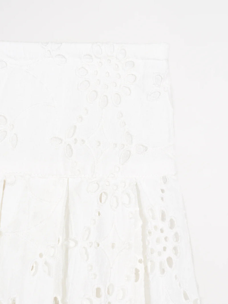 Haka Skirt | Vintage White Embroidery