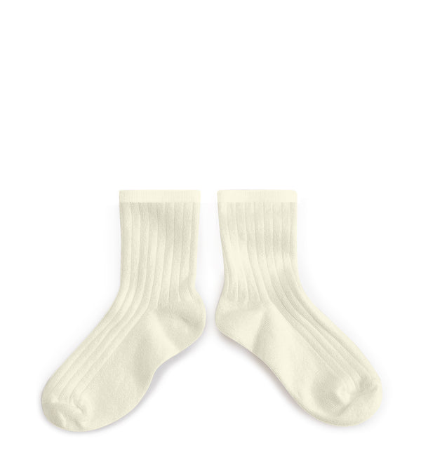Adult La Mini Ribbed Socks - Cream