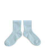 La Mini Ribbed Ankle Socks - Pastel Blue